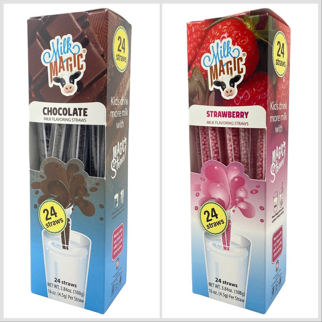 Chocolate & Strawberry Milk Magic Flavoring Straws – Bundle (2 x 24 Pack)