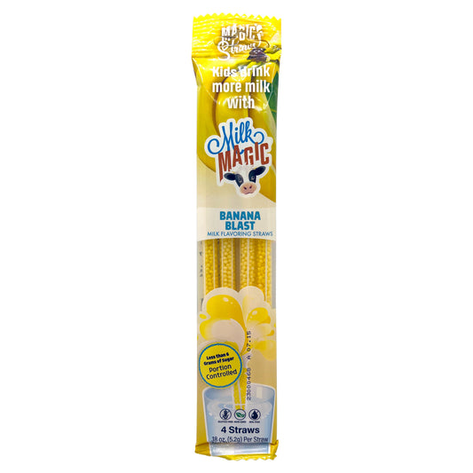 Banana Blast Milk Magic Flavoring Straws – 4 Pack
