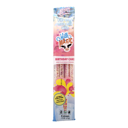 Birthday Cake Milk Magic Flavoring Straws – 4 Pack