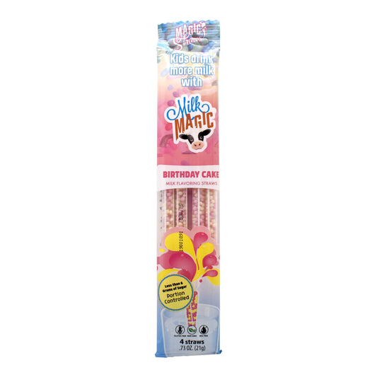 Birthday Cake Milk Magic Flavoring Straws – 4 Pack