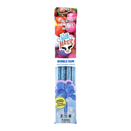 Bubble Gum Milk Magic Flavoring Straws – 4 Pack