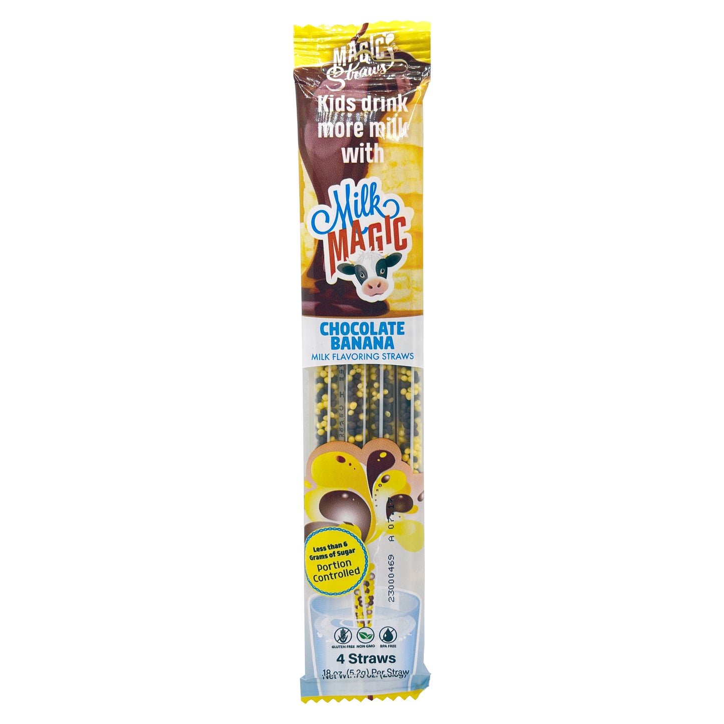 Chocolate Banana Milk Magic Flavoring Straws – 4 Pack