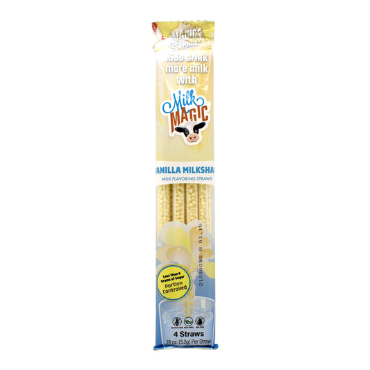 Vanilla Milkshake Milk Magic Flavoring Straws – 4 Pack