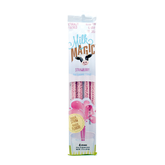 Strawberry Milk Magic Flavoring Straws – 4 Pack