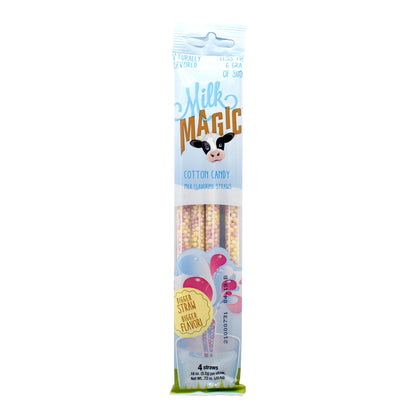 Cotton Candy Milk Magic Flavoring Straws – 4 Pack