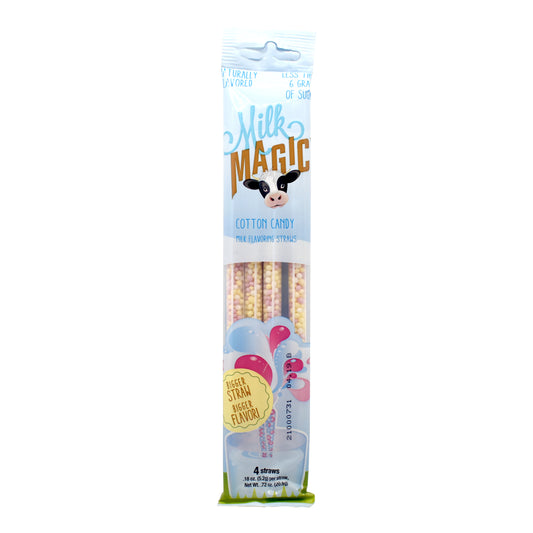 Cotton Candy Milk Magic Flavoring Straws – 4 Pack